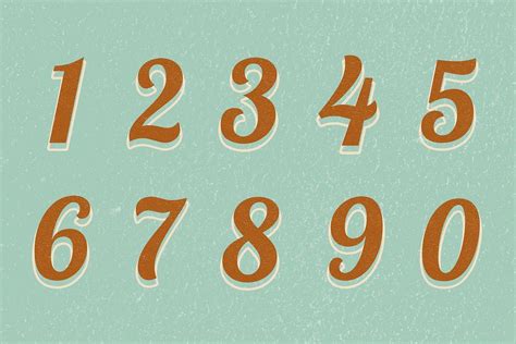 numbers psd retro typography font  psd rawpixel