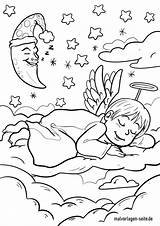 Engel Malvorlagen Malvorlage Mond Ausmalen Ausmalbild Engelchen Schlafendes Wolke sketch template