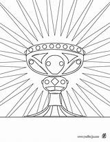 Colorear Calice Grail Religieuse Paques Ostia Caliz Santo Religiosas Pâques Hellokids sketch template