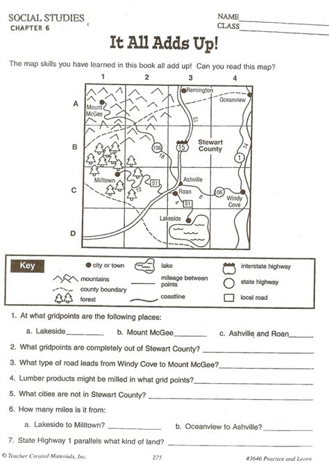 map skills  collection lesson planet printable map skills