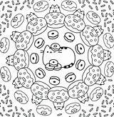 Coloring Pusheen Pages Cat Book Donut Sheets Unicorn Print sketch template