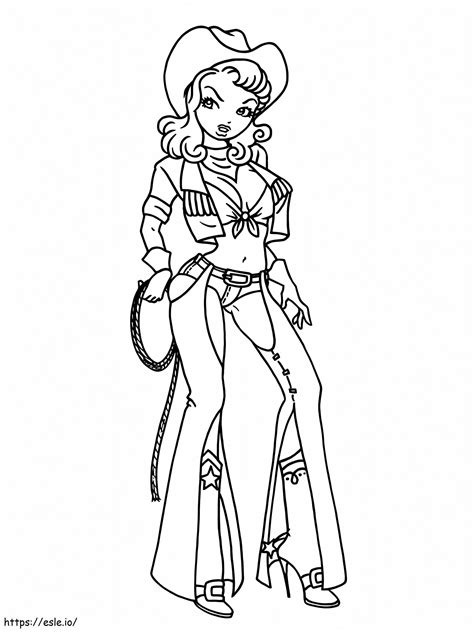 sexy cowgirl coloring page