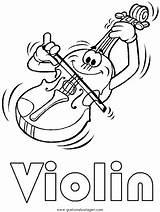 Geige Violine Ausmalbilder Malvorlage sketch template