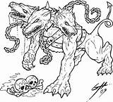 Hellhound Cerberus Cerbero Rev3 Dark Aliens Ecosia Mythology Japoneses Tattoodaze Nether sketch template