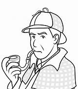 Colorear Detectives Sherlock Manualidades Ampliar Haz Mani sketch template