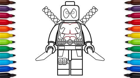 draw lego deadpool marvel superheroes coloring pages youtube