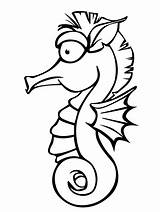 Seahorse Coloring Drawing Outline Cute Pages Printable Template Sea Horse Easy Templates Cartoon Clipart Shape Brutus Buckeye Colouring Clip Crafts sketch template