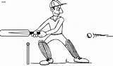 Cricket Ball Batsman sketch template