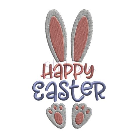 happy easter bunny embroidery design stitchtopia