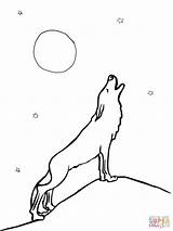 Wolf Coloring Pages Moon Howling Printable Print Drawing Kids Color Template Sheets Colouring Drawings Supercoloring Clipart Wolfs Colour Templates Silhouettes sketch template