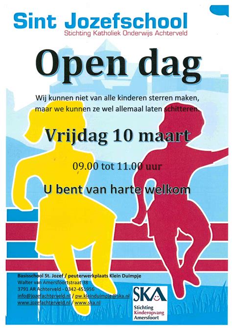 poster open dag st jozefschool dorpstvachterveldnet