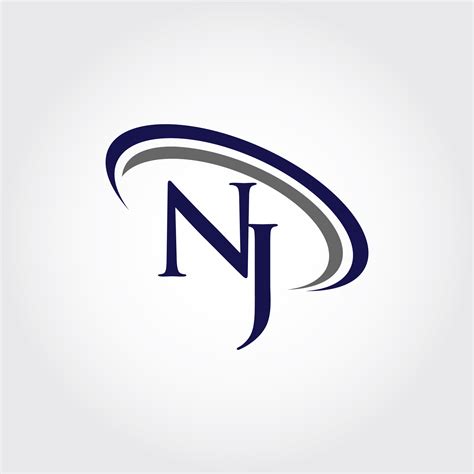monogram nj logo design  vectorseller thehungryjpeg