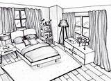 Bedroom Drawing 3d Perspective Interior Sketches Kitchen Sketch Draw Room Chambre Pencil Une Easy Kids Girl La Dream Getdrawings House sketch template