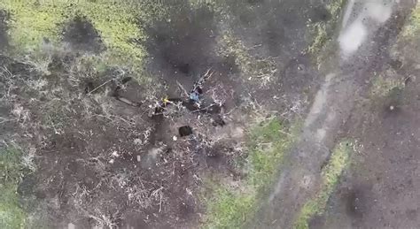 ukrainian drone drops  grenade   russian trench wounding  soldier rukrainewarvideoreport