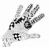 Zentangle Hands Quilts sketch template