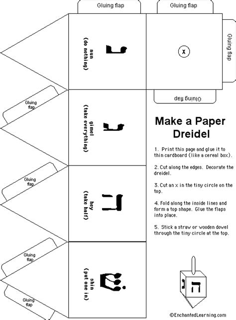 dreidel game instructions printable
