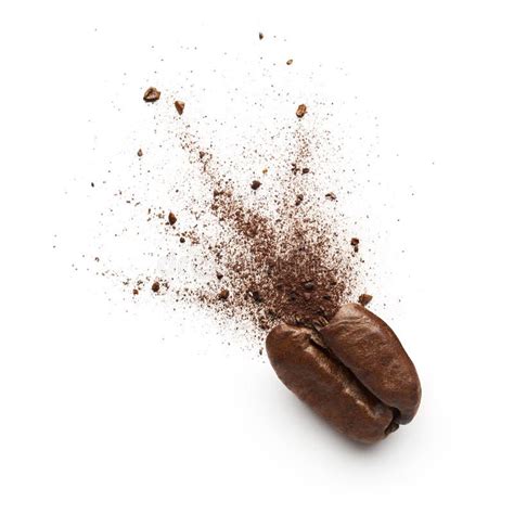 coffee powder burst  coffee bean stock photo image  white explode  coffee