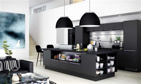 contoh desain dapur warna hitam modern  minimalis
