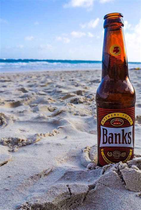Banks Beer On The Crane Beach Barbados Island Food Beach Background