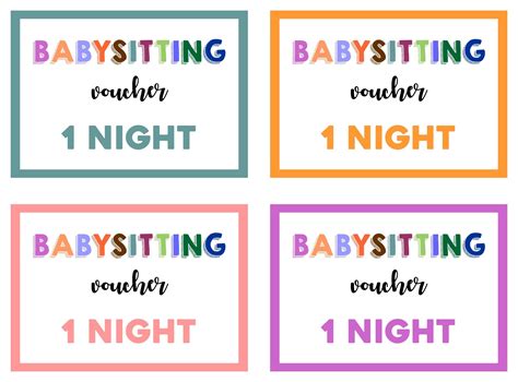 night  babysitting coupon template
