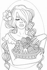 Coloring Pages Adult Easter Transparent Book Library Color Artsy Afro Stress Girls Face Printable Visit Print Draw Recolor Relief Detailed sketch template