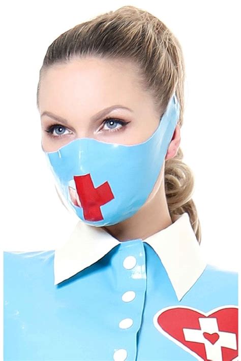 Nurse Latex Half Mask With Medical Cross Motif