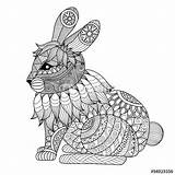 Coloring Zentangle Rabbit Drawing Pages Adult Vector Shirt Books Effect Decoration Tattoo Logo Bunny Mandala Conejo Dibujo Stock Animal Coloriages sketch template