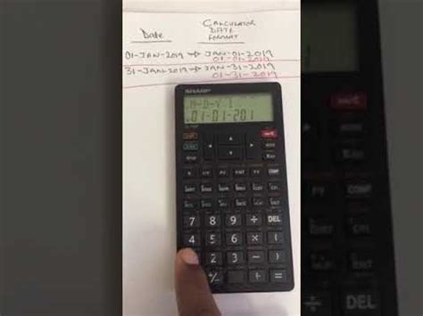 calculating number  days  financial calculator sharp el youtube