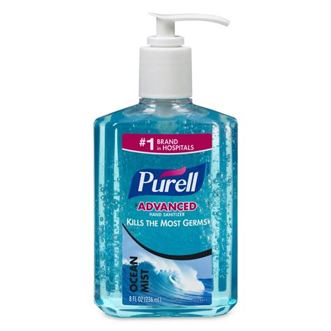 purell ocean mist instant hand sanitizer gel  oz pump bottle blue