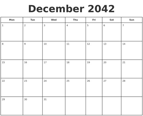 december  print  calendar