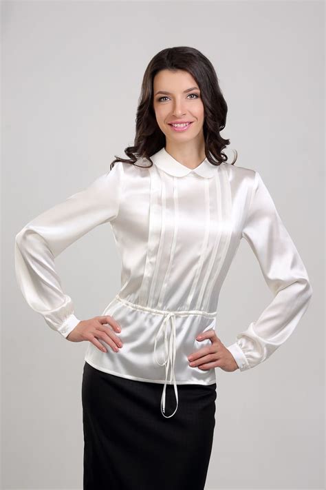 1000 Images About White Cream Satin Blouse On Pinterest