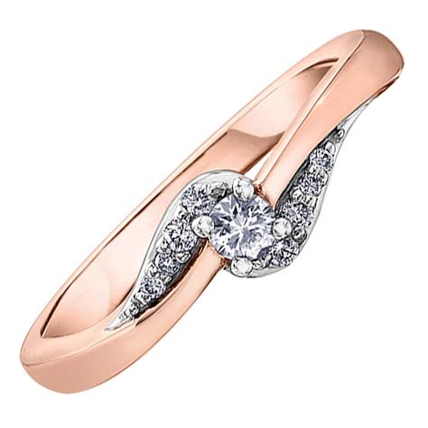 ct rose gold ct diamond twist ring rg   baker family jewellers