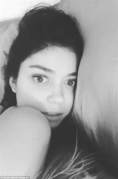 sarah hyland shares seemingly topless selfie shot in bed daily mail