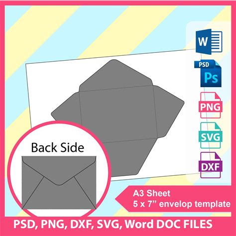 envelope template   microsoft word  psd png etsy