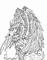 Wolf Coloring Winged Pages Getcolorings sketch template