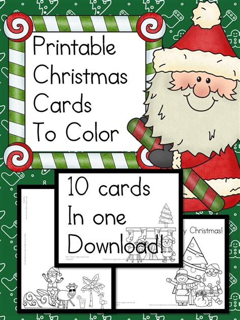 printable christmas cards  color fun craft  kids