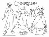 Paper Doll Dolls Printable Disney Template Princess Cinderella Coloring Pages Colouring sketch template