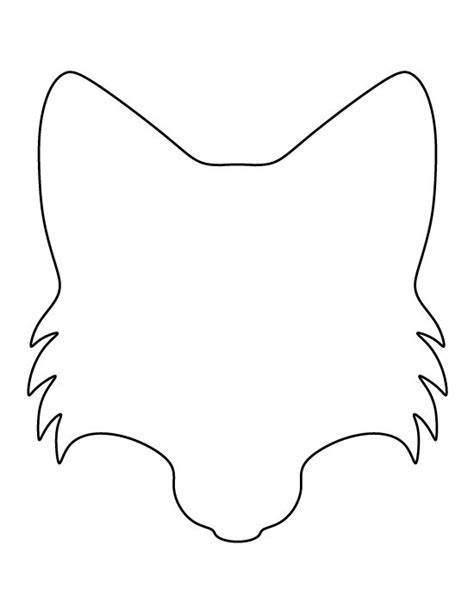 fox face pattern   printable outline  crafts creating