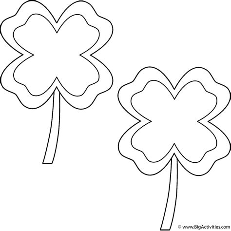 leaf clovers  border  clovers coloring page st patrick