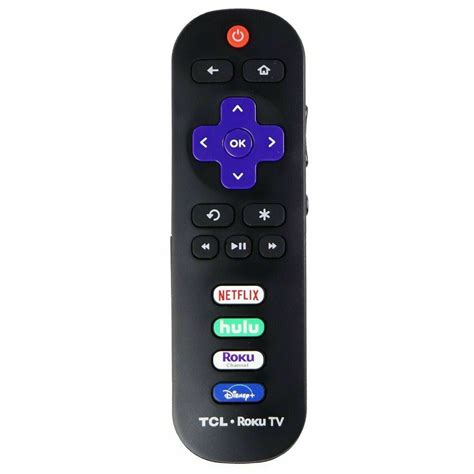 tcl roku tv remote control  netflixhulurokudisney keys black