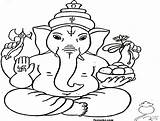 Coloring Ganesh Ganesha sketch template