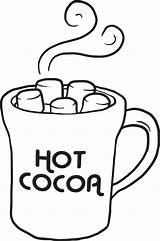 Hot Chocolate Clipart Cup Cocoa Coloring Mug Winter Clip Printable Kids Cartoon Colouring Preschool Drawing Template Pages Christmas Tea Sheet sketch template