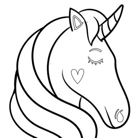 unicorn head coloring page etsy sweden