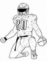Football Coloring Pages Player Bending Foot Adult sketch template