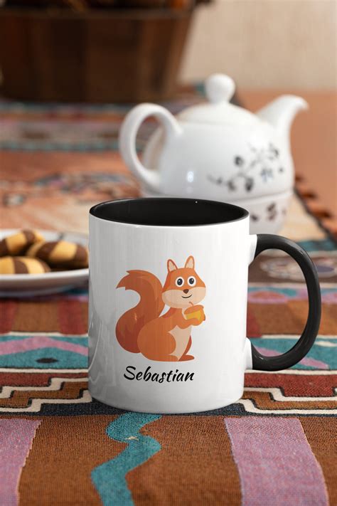 Cute Personalized Squirrel Mug Coffee Mug For Squirrel Lover Etsy