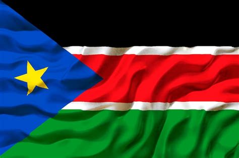 fondo de la bandera nacional de sudán del sur con la bandera de sudán