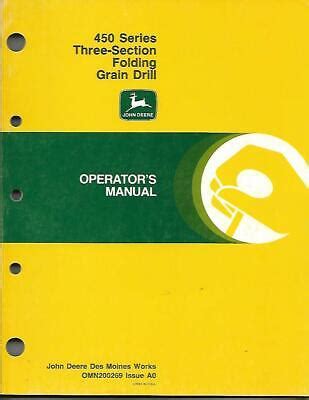 john deere  series  section folding grain drill operators manual ebay