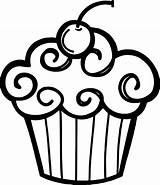 Clipart Cupcake Clip Library Objects Color sketch template