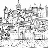 Drawing Medieval Town Paintingvalley Drawings sketch template
