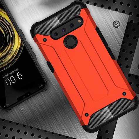 military defender shockproof case  lg  thinq red